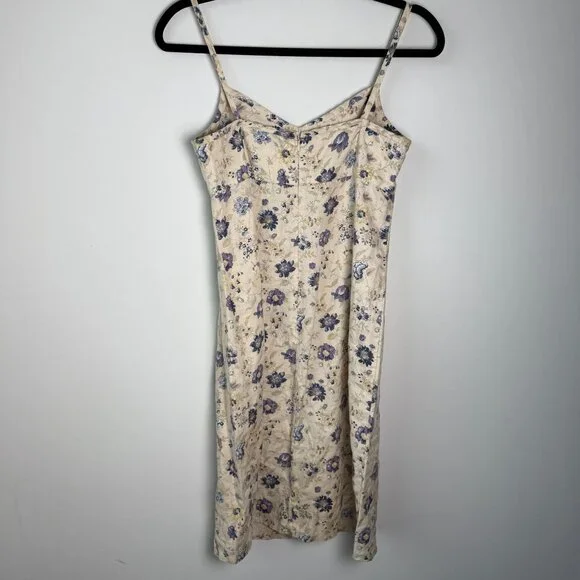 Gap Vintage Dress 100% Linen Floral Size 4 Y2K Cottagecore - Picture 4 of 8